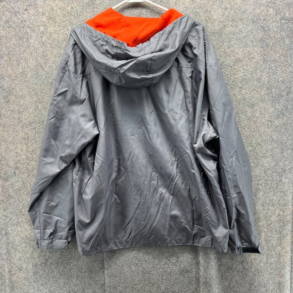New Balance Jacket Men XL Gray Orange Full Zip Polyester Hooded Windbreaker Vtg - Picture 11 of 12